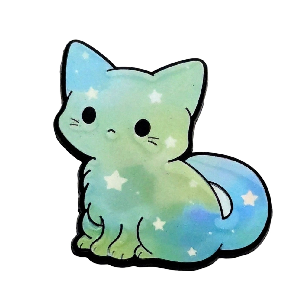 Cosmic Kitty Pin 😻 Blue & Green Cat